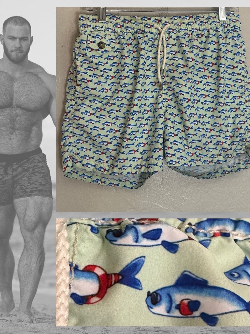 MC2 Saint Barth Swim Trunks Small 30-34" waist 4" inseam Gently worn 100% poly